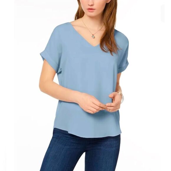 Hippie Rose blue blouse with back zipper - Picture 1 of 7